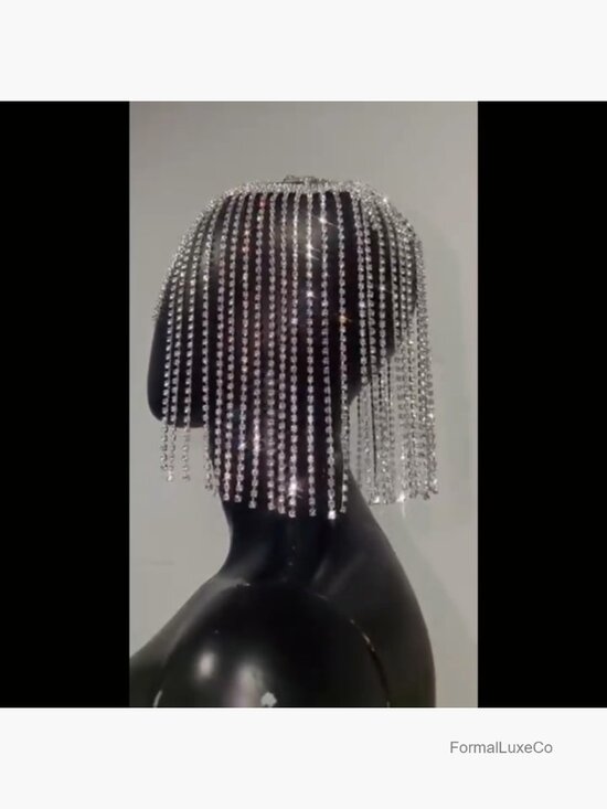 Flapper Crystal Head Chain Hair Accessory Rhinestone Cap Headpiece Wedding main image 6